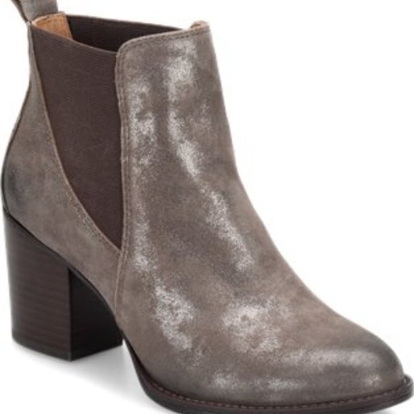 Sofft Welling Leather‎ Smoke Metallic Distressed Chelsea Boots Shoes Size… - Picture 1 of 9
